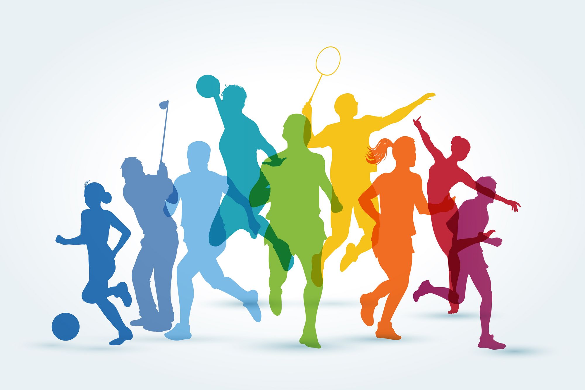 Bild zeigt eine Illustration von verschiedenen Silhouetten von Sportarten